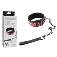 LUXURY FETISH COLLAR WITH LEASH RED