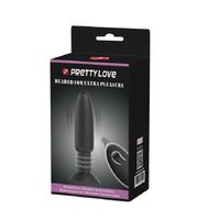 P/L BEADED BLACK SILICONE ANAL VIBRATOR