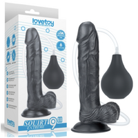 LOVETOY 9" SQUIRT DILDO - BLACK