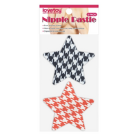 LOVETOY NIPPLE PASTIES STARS HOUNDSTOOTH PATTERN