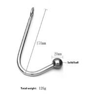 STAINLESS STEEL ANAL HOOK - MINI  ONE BALL 20MM