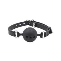 BREATHABLE SILICONE BALL GAG - MEDIUM BLACK