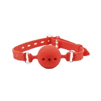 BREATHABLE SILICONE BALL GAG - MEDIUM RED