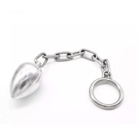 STAINLESS STEEL BUTT PLUG WITH COCK RING - 45mm