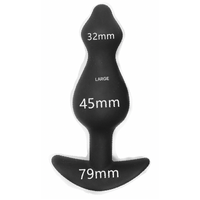 DIPSTICK BLACK SILICONE BUTT PLUG - LARGE