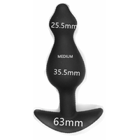 DIPSTICK BLACK SILICONE BUTT PLUG - MEDIUM