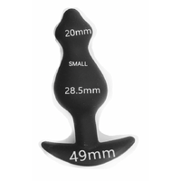 DIPSTICK BLACK SILICONE BUTT PLUG - SMALL