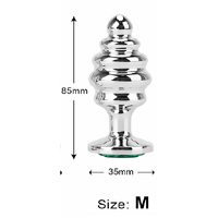 GEM - RIBBED ALLOY BUTT PLUG MEDIUM