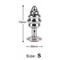 GEM - RIBBED ALLOY BUTT PLUG SMALL