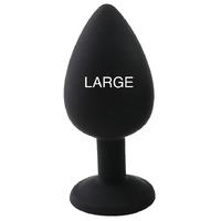 GEM BLACK SILICONE BUTT PLUG LARGE