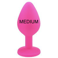 GEM PINK SILICONE BUTT PLUG MEDIUM