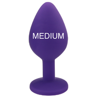 GEM PURPLE SILICONE BUTT PLUG MEDIUM