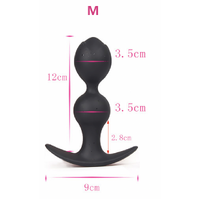 ROSE BUD BLACK SILICONE BUTT PLUG  - MEDIUM