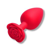 ROSE - RED SILICONE BUTT PLUG MEDIUM