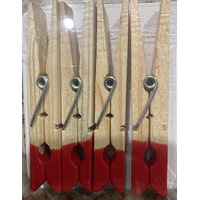 RUBBER TIPPED BONDAGE PEGS 4 PACK - RED