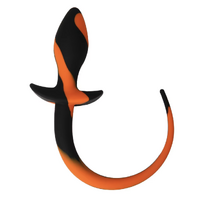 SILICONE BUTT PLUG TAIL - ORANGE