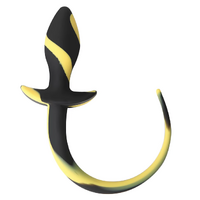 SILICONE BUTT PLUG TAIL - YELLOW