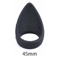 TEARDROP BLACK SILICONE COCK RING - 45mm