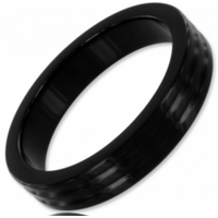 RIBBED - BLACK 45mm S/STEEL COCK RING