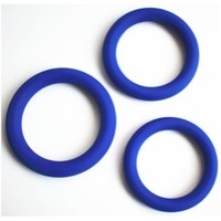 TRIFECTA SILICONE COCK RING 3PC - BLUE