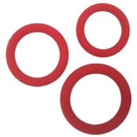 TRIFECTA SILICONE COCK RING 3PC - RED