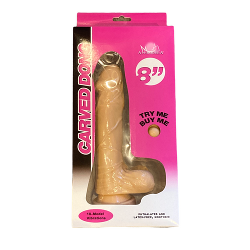 10 MODE VIBRATING 8' CARVED DILDO