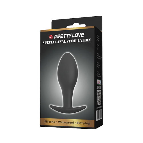 P/L BLACK SILICONE BUTT PLUG (BALOON)