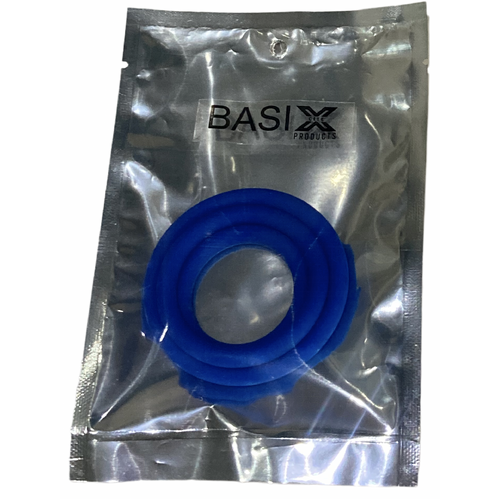 BASIX 3pc SILICONE COCK RING - BLUE