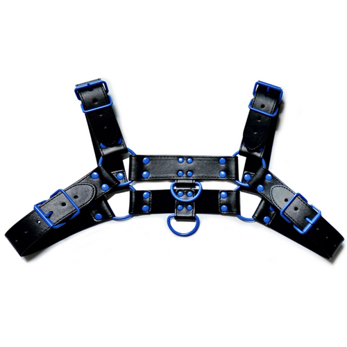 MENS COLOURED H FRONT HARNESS - BLUE