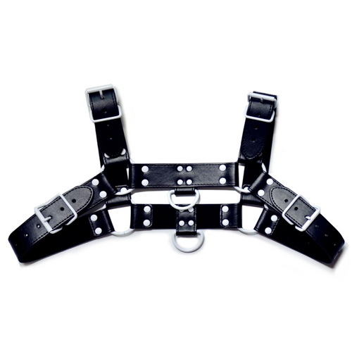 MENS COLOURED H FRONT HARNESS - WHITE