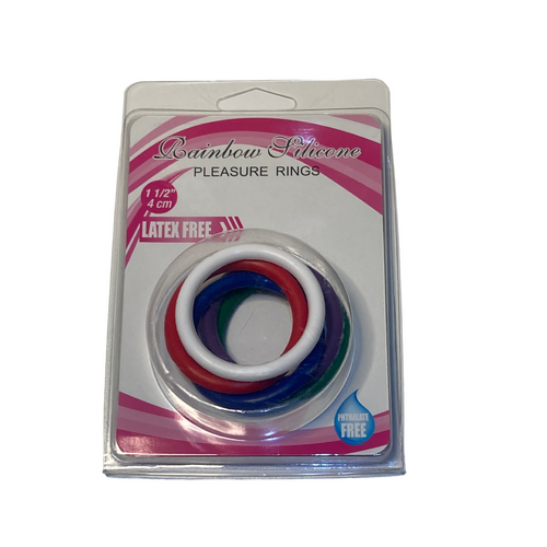 RAINBOW SILICONE PLEASURE RINGS