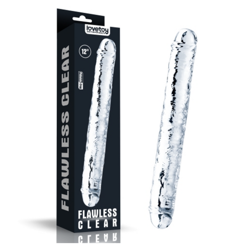 LOVETOY FLAWLESS CLEAR DOUBLE DILDO 12"