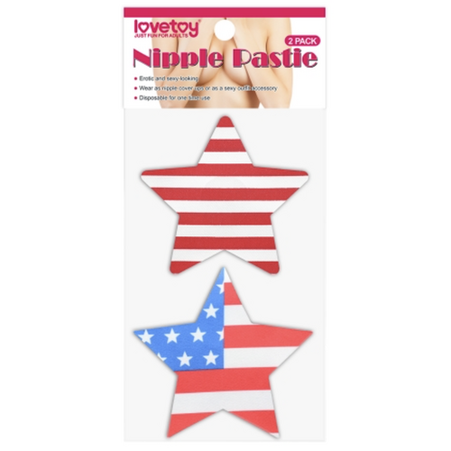 LOVETOY NIPPLE PASTIES STARS AND STRIPES PATTERN