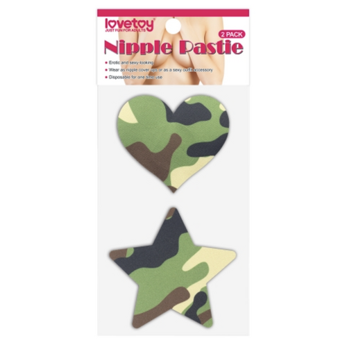 LOVETOY NIPPLE PASTIES CAMO STARS AND HEARTS