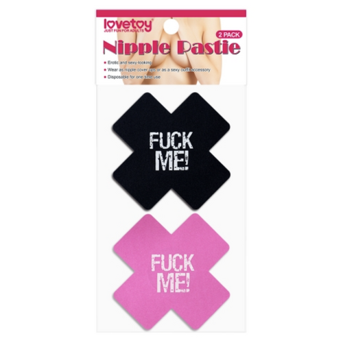 LOVETOY NIPPLE PASTIES FUCK ME CROSS PATTERN