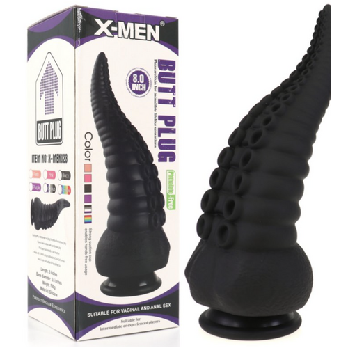 SUCKER PUNCH TENTICLE DILDO 8" - BLACK