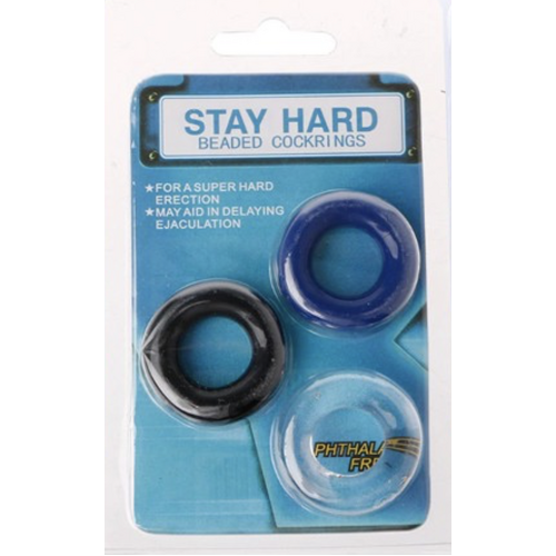 STAY HARD COCK RINGS - 3 COLOUR ROUND