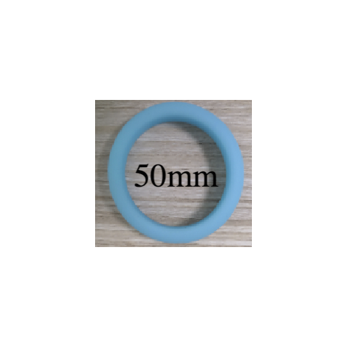 SILICONE BAND COCK RING - GLOW BLUE 50mm