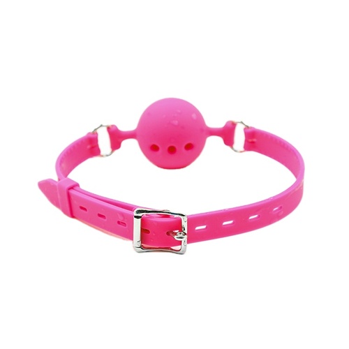 BREATHABLE SILICONE BALL GAG - MEDIUM PINK