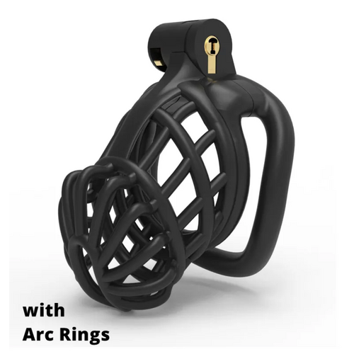 COCK BLOCKED "FRANK" WITH 4 BASE ARC RINGS - BLACK