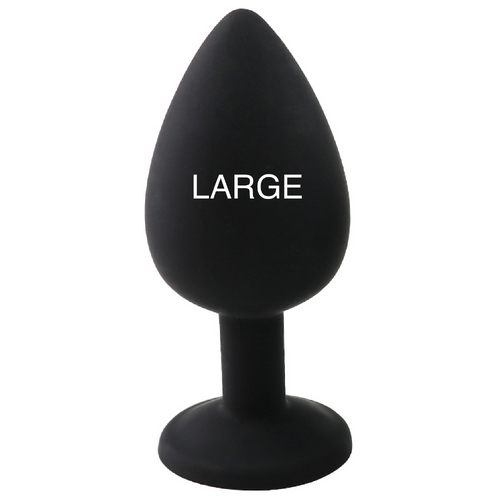 GEM BLACK SILICONE BUTT PLUG LARGE