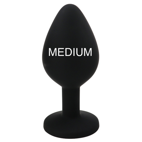 GEM BLACK SILICONE BUTT PLUG MEDIUM