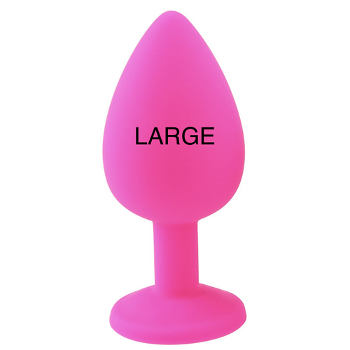 GEM PINK SILICONE BUTT PLUG LARGE