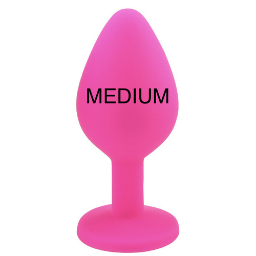 GEM PINK SILICONE BUTT PLUG MEDIUM