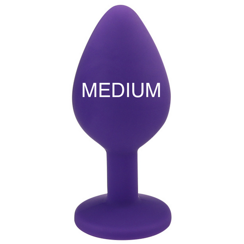 GEM PURPLE SILICONE BUTT PLUG MEDIUM