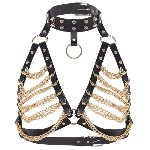 WOMENS PUNK HARNESS - GOLD