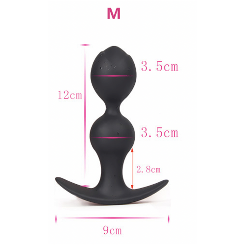 ROSE BUD BLACK SILICONE BUTT PLUG  - MEDIUM