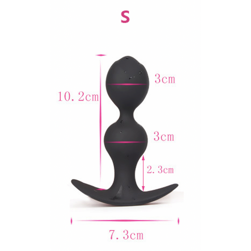 ROSE BUD BLACK SILICONE BUTT PLUG - SMALL