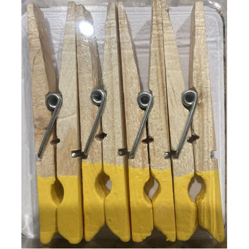 RUBBER TIPPED BONDAGE PEGS 4 PACK - YELLOW