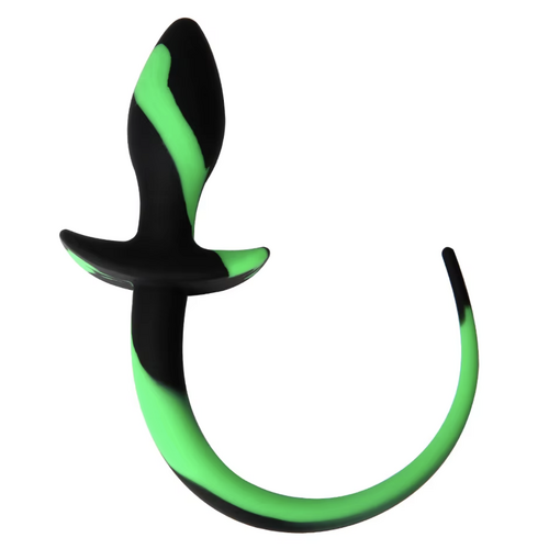 SILICONE BUTT PLUG TAIL - GREEN